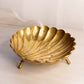 Vintage Large Brass Shell Dish with 3 Legs