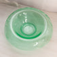 Vintage Large Green Uranium Glass Bowl with Flared Edge and Etched Floral Designs (Glows)
