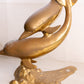 Vintage Large Double Dolphin Brass Figurine