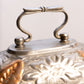 Vintage Large Oval Silver Tone and Copper Floral Metal Hinged Lidded Box