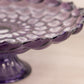 Vintage Large Purple Cake Stand with Hexagonal and Petal-Like Designs