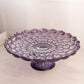 Vintage Large Purple Cake Stand with Hexagonal and Petal-Like Designs