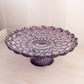 Vintage Large Purple Cake Stand with Hexagonal and Petal-Like Designs