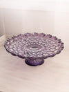 Vintage Large Purple Cake Stand with Hexagonal and Petal-Like Designs