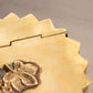 Vintage Medium Brass Tea Hinge Lid Caddy with Grapes and Leaves on Top