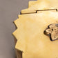 Vintage Medium Brass Tea Hinge Lid Caddy with Grapes and Leaves on Top