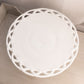 Vintage Large White Milk Glass Cake Stand with Lattice Edge