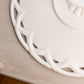 Vintage Large White Milk Glass Cake Stand with Lattice Edge