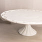 Vintage Large White Milk Glass Cake Stand with Lattice Edge