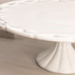 Vintage Large White Milk Glass Cake Stand with Lattice Edge