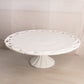 Vintage Large White Milk Glass Cake Stand with Lattice Edge