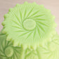 Vintage Matte Light Green Uranium Glass Compote with Sawtooth Edge (Glows)
