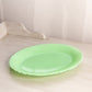 Vintage McKee Glass Laurel Oval Jadeite Uranium Tray Plate Floral Border (Glows)