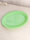 Vintage McKee Glass Laurel Oval Jadeite Uranium Tray Plate Floral Border (Glows)