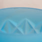 Vintage Medium Blue Monticello Satin Glass Bowl with Diamond Designs