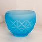 Vintage Medium Blue Monticello Satin Glass Bowl with Diamond Designs