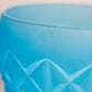 Vintage Medium Blue Monticello Satin Glass Bowl with Diamond Designs