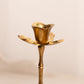 Vintage Medium Brass Floral Candlestick