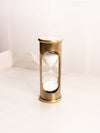 Vintage Medium Brass Hourglass with Clear Glass Middle and White Sand
