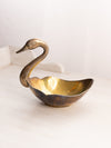 Vintage Medium Brass Swan Dish