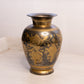 Vintage Medium Brass and Grey/Silver Tone Vase Vase Grape and Leaf Details