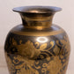 Vintage Medium Brass and Grey/Silver Tone Vase Vase Grape and Leaf Details