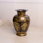 Vintage Medium Brass and Grey/Silver Tone Vase Vase Grape and Leaf Details
