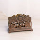 Vintage Medium Brass Bronze Tone Floral Sunflower Napkin Letter Holder