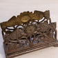 Vintage Medium Brass Bronze Tone Floral Sunflower Napkin Letter Holder