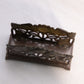 Vintage Medium Brass Bronze Tone Floral Sunflower Napkin Letter Holder