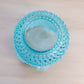 Vintage Fenton Medium Circular Blue Opalescent Glass Hobnail Vase