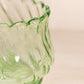 Vintage Medium Green Glass Bowl with Scalloped Edge