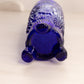 Vintage Medium Narrow Cobalt Blue Vase Hatpin Holder with Leaf and Grape