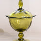Vintage Medium Olive Green Uranium "Canterbury" Lidded Dish (Glows)