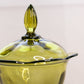 Vintage Medium Olive Green Uranium "Canterbury" Lidded Dish (Glows)
