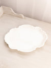 Vintage Medium Oval White Milk Glass Plate with Fancy Designs