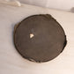 Vintage Medium Round Silver Tone Plateau Mirror Tray with Burst Designs