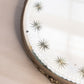Vintage Medium Round Silver Tone Plateau Mirror Tray with Burst Designs
