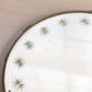 Vintage Medium Round Silver Tone Plateau Mirror Tray with Burst Designs