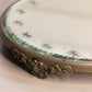 Vintage Medium Round Silver Tone Plateau Mirror Tray with Burst Designs