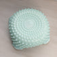 Vintage Medium Square Edge Mint Green Milk Glass Hobnail Bowl