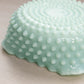 Vintage Medium Square Edge Mint Green Milk Glass Hobnail Bowl