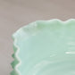 Vintage Medium Square Edge Mint Green Milk Glass Hobnail Bowl