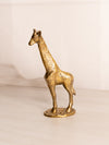 Vintage Medium Standing Brass Giraffe Figurine with Oval Base