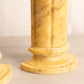 Vintage Medium Yellow Marble Stone Pillar Bookends (Made in Italy)