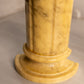 Vintage Medium Yellow Marble Stone Pillar Bookends (Made in Italy)