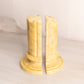 Vintage Medium Yellow Marble Stone Pillar Bookends (Made in Italy)