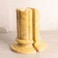 Vintage Medium Yellow Marble Stone Pillar Bookends (Made in Italy)