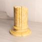 Vintage Medium Yellow Marble Stone Pillar Bookends (Made in Italy)