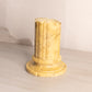 Vintage Medium Yellow Marble Stone Pillar Bookends (Made in Italy)